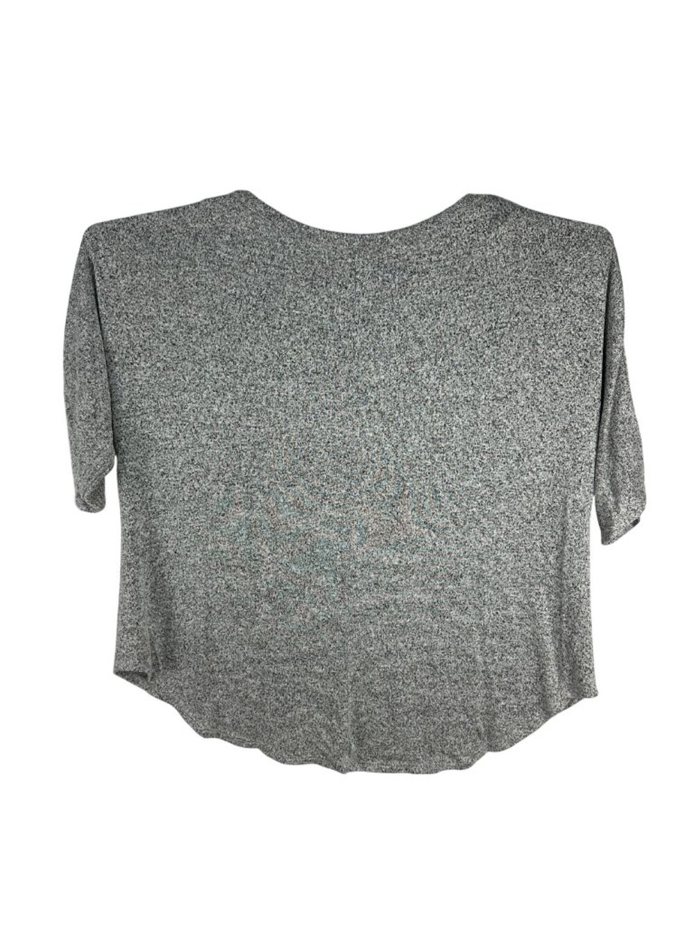 Kim & Cami Womens Button Accent Sleeve Top 2X Gray Heather Casual Knit Stretchy